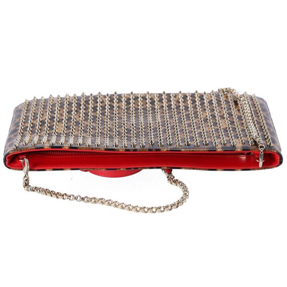 Christian Louboutin Loubiposh Shoulder Bag Light Brown Brown PVC Leopard - Picture 5 of 7